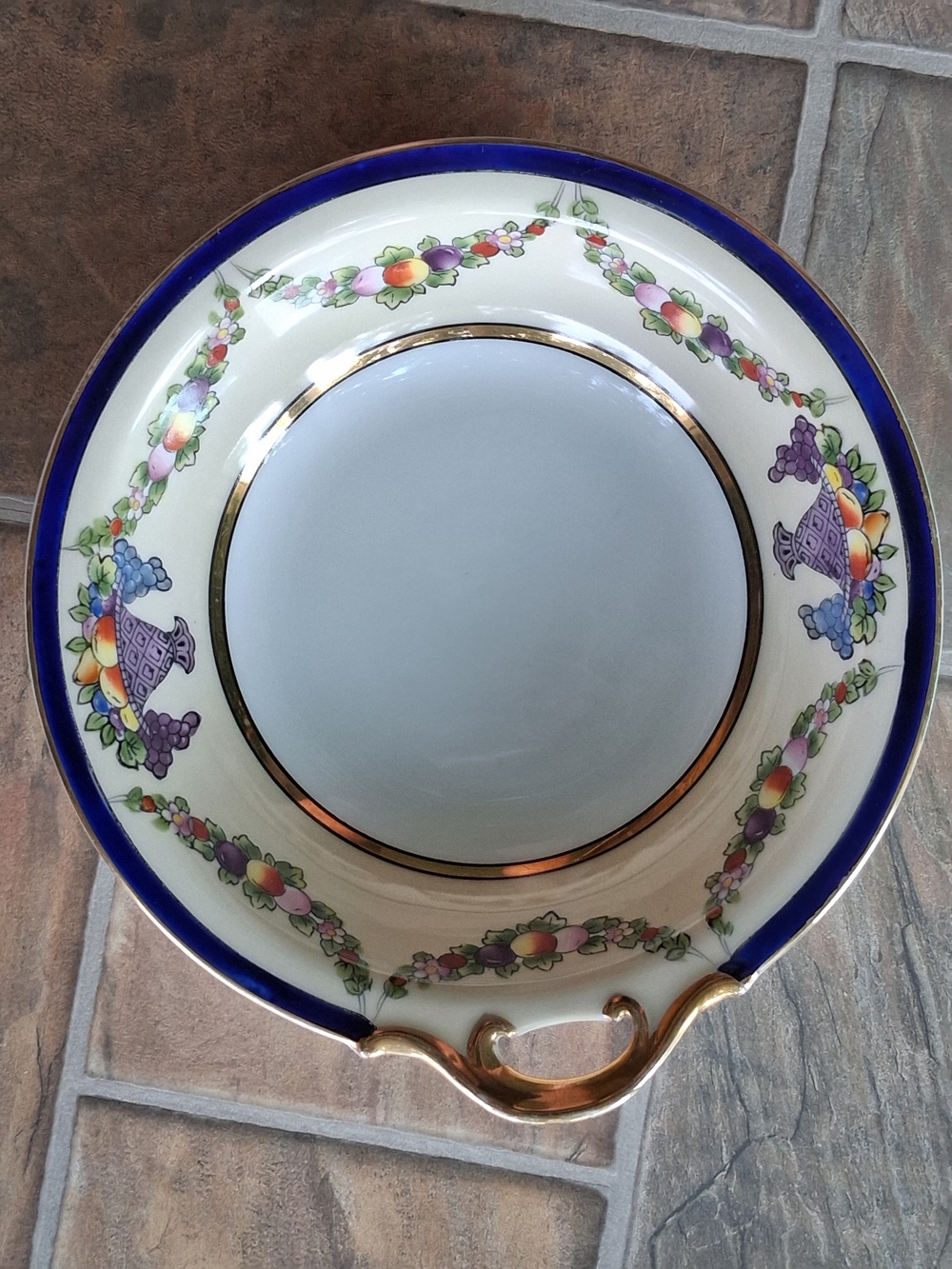 Noritake Hand Painted Gold-Trim Floral Porcelain Serving Bowl Made In Japan